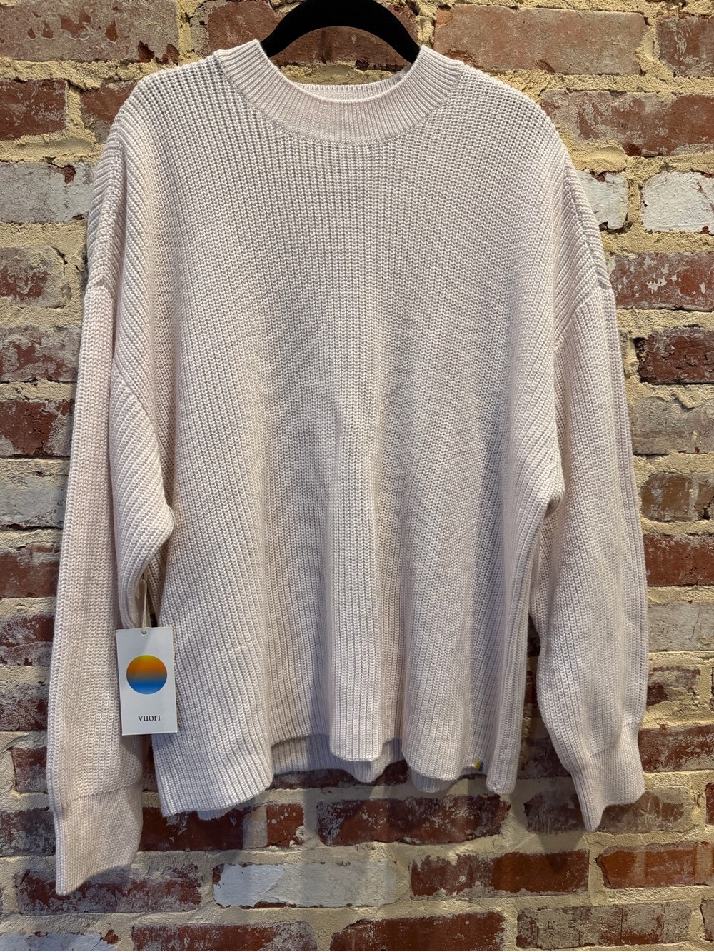 Vuori Cozy Crewneck Sweater in Light Pink